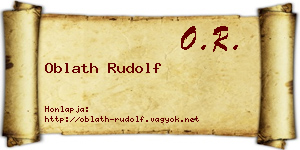Oblath Rudolf névjegykártya