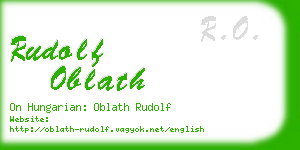 rudolf oblath business card